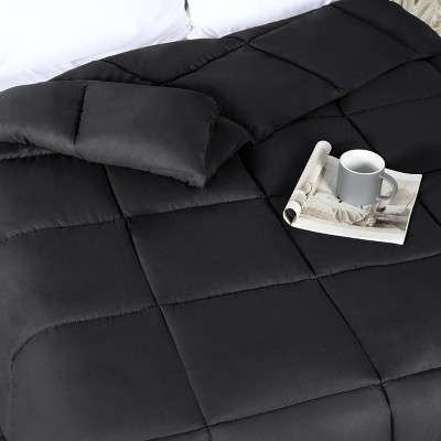 Twin Black Reversible Down Alternative Comforter