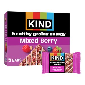 KIND Health Grains Energy Mixed Berry Protein Bars - 5ct - 1 of 4