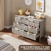 6 Drawers Dresser for Bedroom, Wide Dressers with Curved Profile Design, Fluted Wood Drawers with Gold Handle, Chest of Dressers Thickened Design - 3 of 4