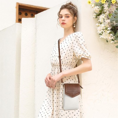 FATMOON Small Crossbody Bags for Women Cell Phone Purse Leather Triple Compartment Handbags Wallet Purses with Card Slots