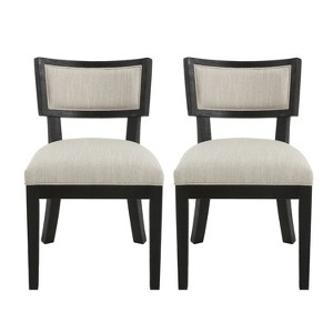 GDFStudio Steven Indoor Rubberwood Upholstery Dining Chair, Set of 2 - 1 of 4