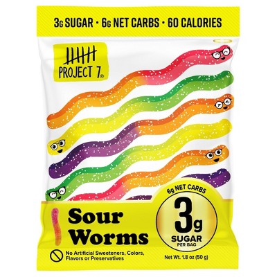 Project 7 Low Sugar Sour Gummy Worms - 1.8oz