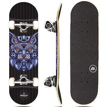 Magneto Skateboard | Maple Wood | ABEC 5 Bearings | Double Kick Concave Deck | For Beginners, Teens & Adults (Purple Cat)