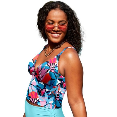 Swimsuits for All Women's Essential Cropped Tankini Top (Plus Sizes Available)