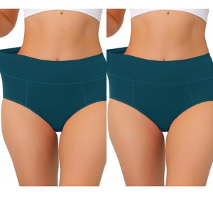 Allegra K Women's High Waist Available in Plus Size Tummy Control Brief 2 Packs - 1 of 4