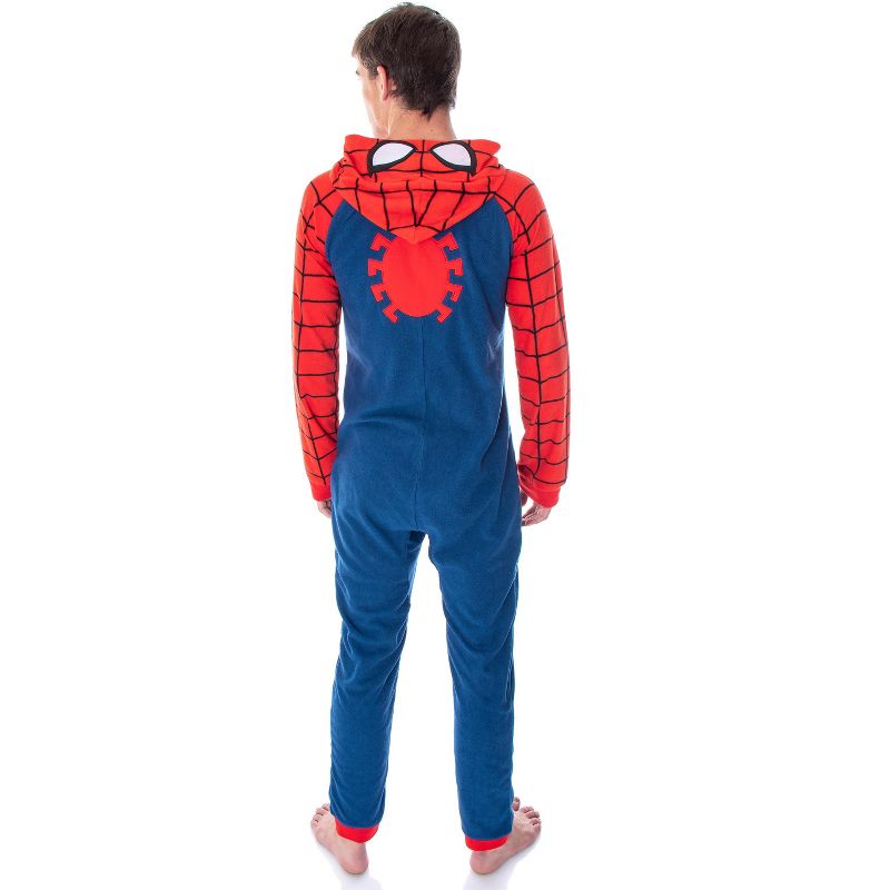 Marvel Comics Classic Spiderman Costume Pajama Union Suit One-Piece Outfit Classic Spidey, 5 of 6