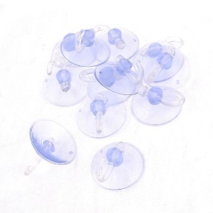 Unique Bargains Home Bathroom PVC Plastic Suction Cup Hook Clear Blue 12 Pcs - 1 of 4