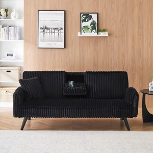 straight-line corduroy sofa suitable for sitting and lying in the living room and bedroom - 1 of 4