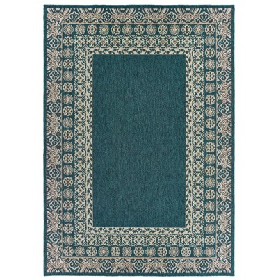 Oriental Weavers Latitude 1503B Teal/ Grey Indoor/Outdoor Area Rug - 9'10" x 12'10"