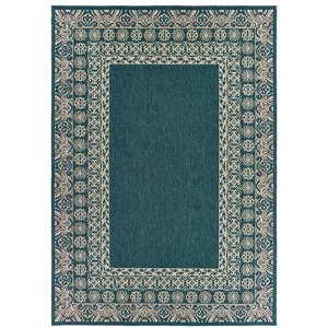 Oriental Weavers Latitude 1503B Teal/ Grey Indoor/Outdoor Area Rug - 3'3" x 5' - 1 of 3