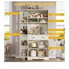 Tall Wood Pantry Cabinet with Adjustable Shelves and Drawers, Freestanding Organizer, Versatile Storage for Kitchen, Dining, or Living Room, White - 4 of 4
