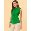 INSPIRE CHIC Women's Ruffled Curved Hem Business Office Vintage Sleeveless Blouse - 2 of 4