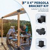 Pergola Bracket Kit,15° Angled Roof Brackets for 4x4 Lumber,3-Way Metal Connectors for DIY Pergola,Gazebo & Carport - 2 of 4