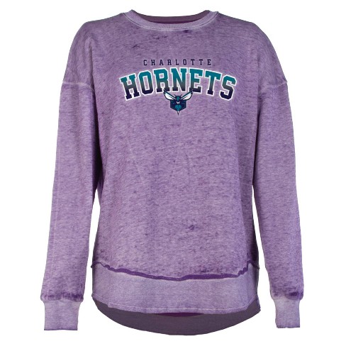 Nba Charlotte Hornets Women s Ombre Arch Print Burnout Crew Neck