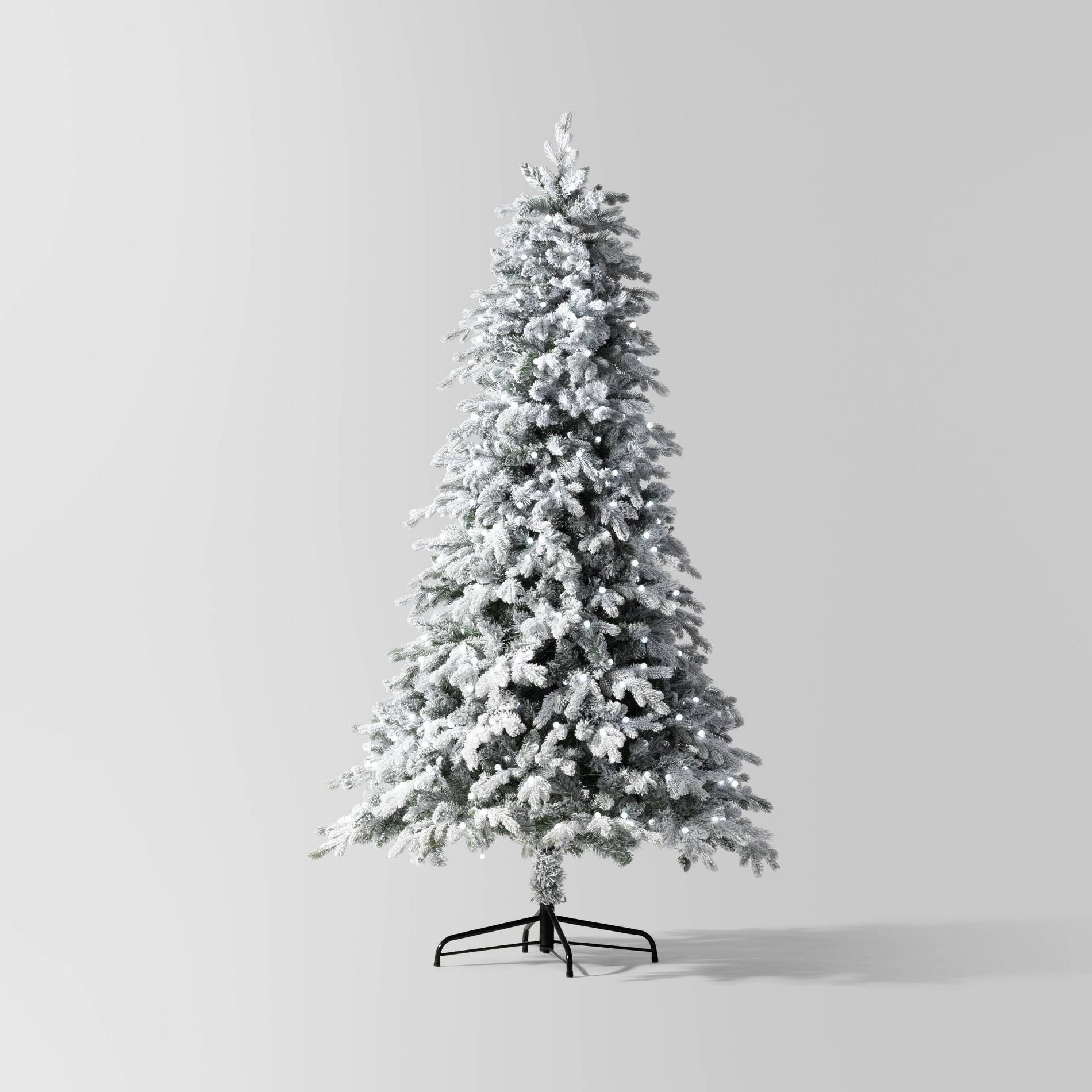 7.5' Pre-Lit Flocked Balsam Artificial Christmas Tree with Power Pole and Foot Pedal - Wondershop™