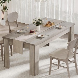 Wood Rectangular Dining Table for 4-6, Farmhouse Style Dinette, Ideal for Kitchen and Dining Room, Perfect for Small Spaces. - 1 of 4