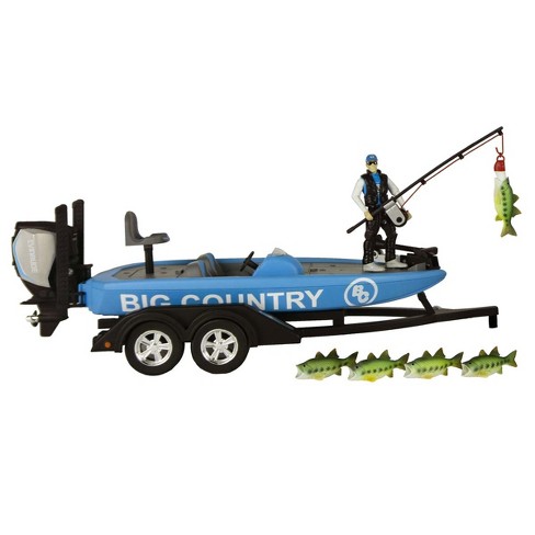 Big Country Toys 1/20 Professional Bass Boat With Angler, Fish, Fishing  Pole, And Boat Trailer 498 : Target