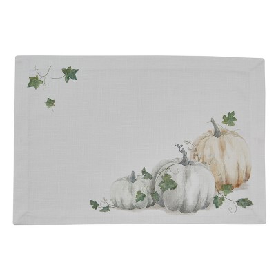 Split P Water Color Pumpkin Placemat Set - White