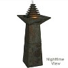 Sunnydaze 40"H Electric Natural Slate Layered Pyramid Tiered Outdoor Water Fountain with LED Light - image 3 of 4
