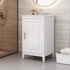 KWPZQEB 20" Bathroom Vanity with Ceramic Basin, Undermount Vanity Sink Cabinet with Adjustable Shelves and Drawer, Storage Cabinet for Bathroom - 2 of 4