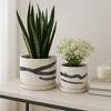 Home Decor Flower Pots and Planters - Hand-Painted Plant Pots with Saucers - Ideal for Garden, Patio, or Room Decor Set of 2 - 5", 4" White & Black - 3 of 4