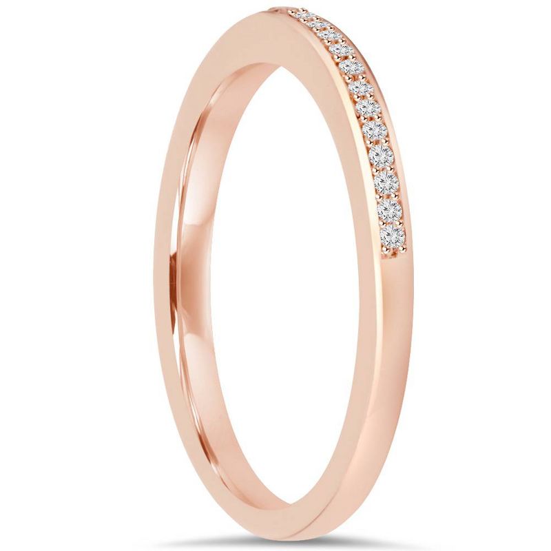 Pompeii3 1/10CT Diamond Wedding Ring 14K Rose Gold, 2 of 4
