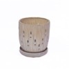VisioGear 2PCS Ceramic Flowerpot with Drainage Hole, 8" Modern Planter for Patio, Garden, Windowsill, White&Brown, 7.49"*7.49"*8.08" - 4 of 4