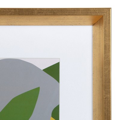 Gold Framed Abstract Floral Canvas Print Set