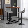 HOMCOM Adjustable Bar Stools Set of 4, Swivel Bar Height Chairs Barstools Padded with Back for Kitchen, Counter, and Home Bar, Gray - 2 of 4