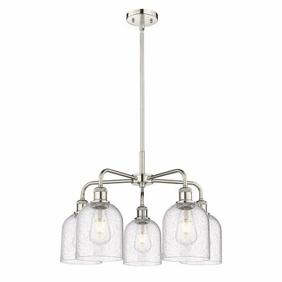 Bella - 5 Light Stem Hung Chandelier In Industrial Style-15 Inches Tall and 23.5 Inches Wide