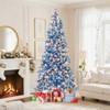 Tangkula Pre-Lit Artificial Christmas Tree Blue Hinged Xmas Tree w/ Frosted PVC Branch Tips - 2 of 4