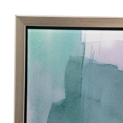 Teal and Beige Abstract Acrylic Framed Wall Art Set