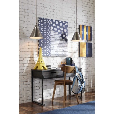 Hinton Vintage Brushed Nickel 12" Industrial Pendant Light