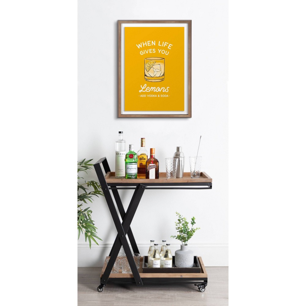 Photos - Other Decoration 18" x 24" Blake When Life Gives You Lemons Yellow Framed Printed Glass by the Creative Bunch Studio Gold - Kate & Laurel All