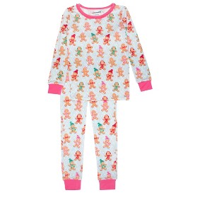 RuffleButts SoftSnooze Girls Holiday Ruffle Long Sleeve Pajama Set - 1 of 2