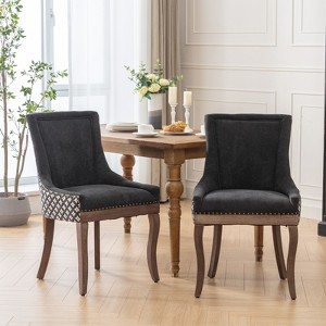 FONTOI 2 PCS Thickened Dining Chair with Nailhead Trim - 1 of 4