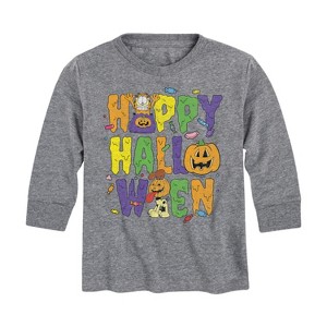 Boys' - Garfield - Happy Halloween Icons Long Sleeve Graphic T-Shirt - 1 of 4