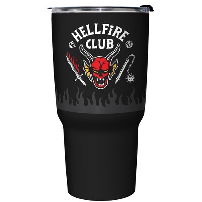 Stranger Things Hellfire Club Demon  Stainless Steel Tumbler w/Lid - Black -