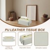 Unique Bargains PU Leather Home Car Office Decorative Tissue Box Cover - 3 of 4