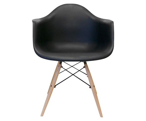 AEON Dijon Arm Chair - Black with Wood Legs (Set of 2)