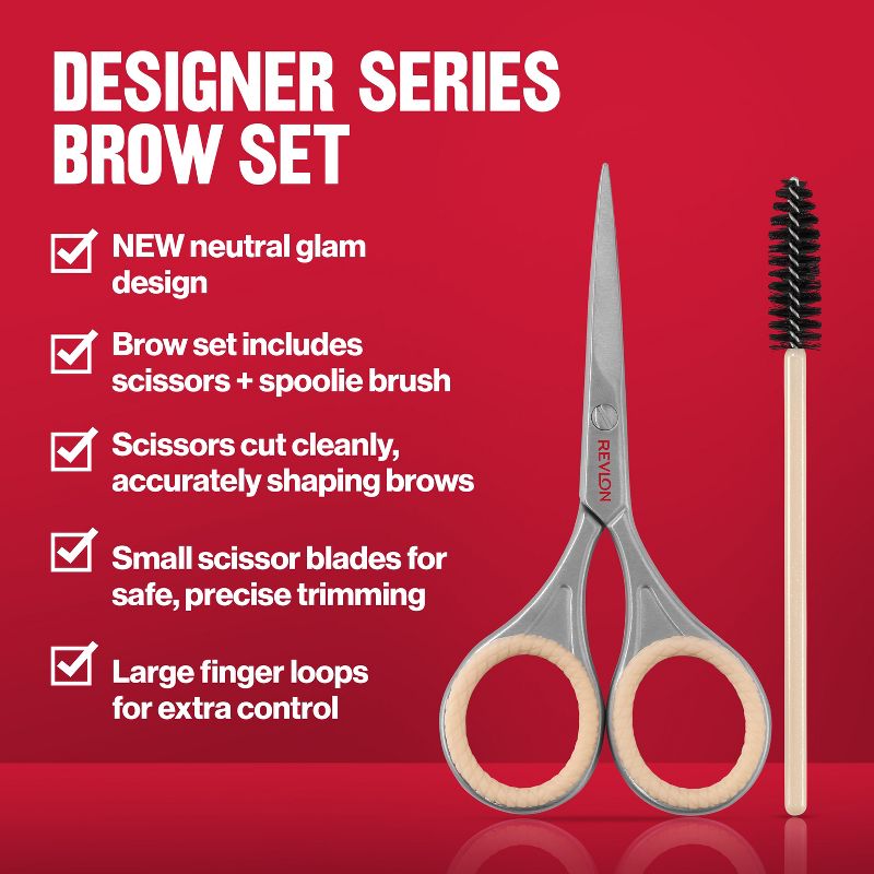 Revlon Designer Series with Brow Scissor and Spoolie Brush Set - 2pc, 3 of 10