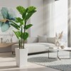 Orieon 4.5ft Artificial Monstera Deliciosa Plant in White Tall Planter, Faux Tropical Palm Tree with 16 Leaves for Indoor Outdoor Home Decor - 2 of 4