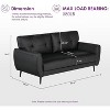 TYBOATLE 61" Faux Leather Loveseat Sofa, Mid-Century Modern Tufted Couch for Small Spaces, Comfy 2-Seater for Living Room, Bedroom, Office - 2 of 4