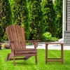 Folding Adirondack Chair Set Of 2,Wooden Outdoor Adirondack Chair With Armrests,All-Weather Adirondack Chair For Patio,Garden-Cuddlewood - 2 of 4
