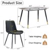 Lyngins 5-Piece Modern Sintered Stone Dining Set, White Marble Pattern Dining Table with 4 Faux Leather Chairs, Sturdy Metal Frame, Easy Assembly - 3 of 4