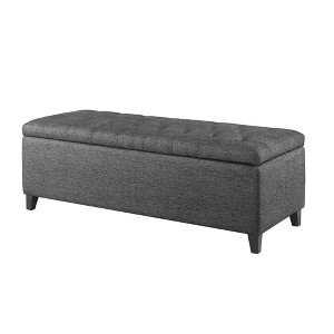Selah Tufted Top Storage Bench - Charcoal, Grey