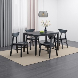 Royal Hampton Dining Table, 47 Inch Rectangular Top, Scandinavian Black Wood - 1 of 1