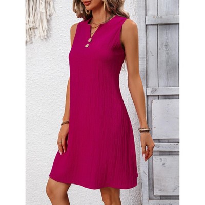 Women's V-Neck Sleeveless Vest Dress with Pleated A-Line Skirt