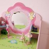 INFURNIC Vanity Tables Kids Dressing Table with Chair Shatterproof Mirror and Pull Out Storage for Playrooms, Pink, 26.77"*15.35"*47.24" - 2 of 4