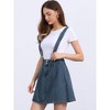 Allegra K Women's Denim A-Line Adjustable Strap Braces Mini Suspender Skirt - 2 of 4